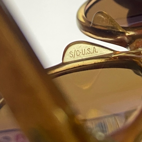 VTG Cateye Sunglasses Gold S/C-USA 40-20 Child 50s Atomic Retro MCM Mid Century - Picture 10 of 12